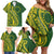 Kia Orana Cook Islands Family Matching Off Shoulder Short Dress and Hawaiian Shirt Plumeria Tropical Waves - Polynesian Pride