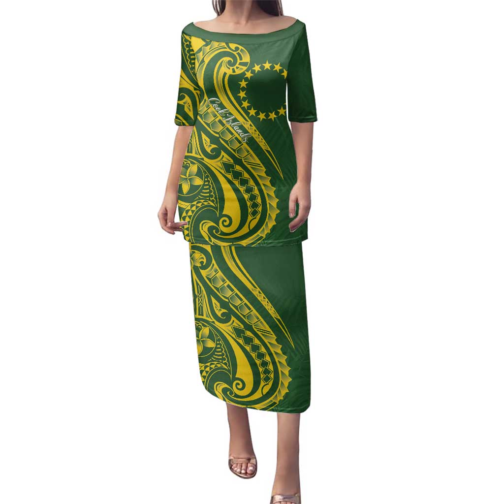 Kia Orana Cook Islands Family Matching Puletasi and Hawaiian Shirt Plumeria Tropical Waves - Polynesian Pride