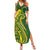 Kia Orana Cook Islands Family Matching Summer Maxi Dress and Hawaiian Shirt Plumeria Tropical Waves - Polynesian Pride