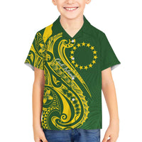 Kia Orana Cook Islands Kid Hawaiian Shirt Plumeria Tropical Waves - Polynesian Pride