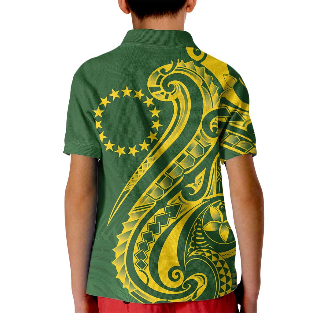 Kia Orana Cook Islands Kid Polo Shirt Plumeria Tropical Waves - Polynesian Pride