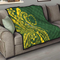 Kia Orana Cook Islands Quilt Plumeria Tropical Waves - Polynesian Pride