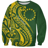 Kia Orana Cook Islands Sweatshirt Plumeria Tropical Waves - Polynesian Pride