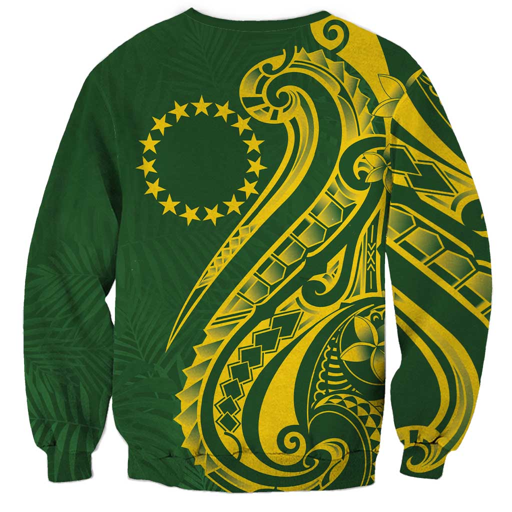 Kia Orana Cook Islands Sweatshirt Plumeria Tropical Waves - Polynesian Pride