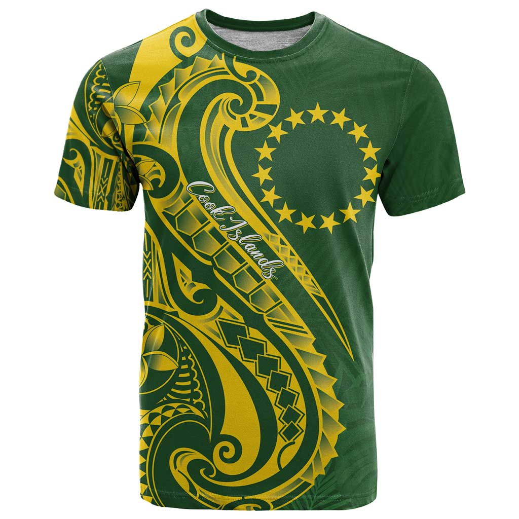 Kia Orana Cook Islands T Shirt Plumeria Tropical Waves - Polynesian Pride