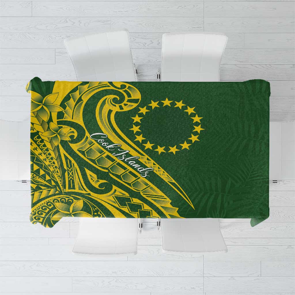 Kia Orana Cook Islands Tablecloth Plumeria Tropical Waves - Polynesian Pride