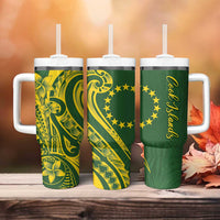 Kia Orana Cook Islands Tumbler With Handle Plumeria Tropical Waves - Polynesian Pride