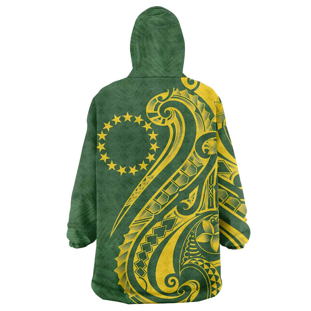 Kia Orana Cook Islands Wearable Blanket Hoodie Plumeria Tropical Waves - Polynesian Pride