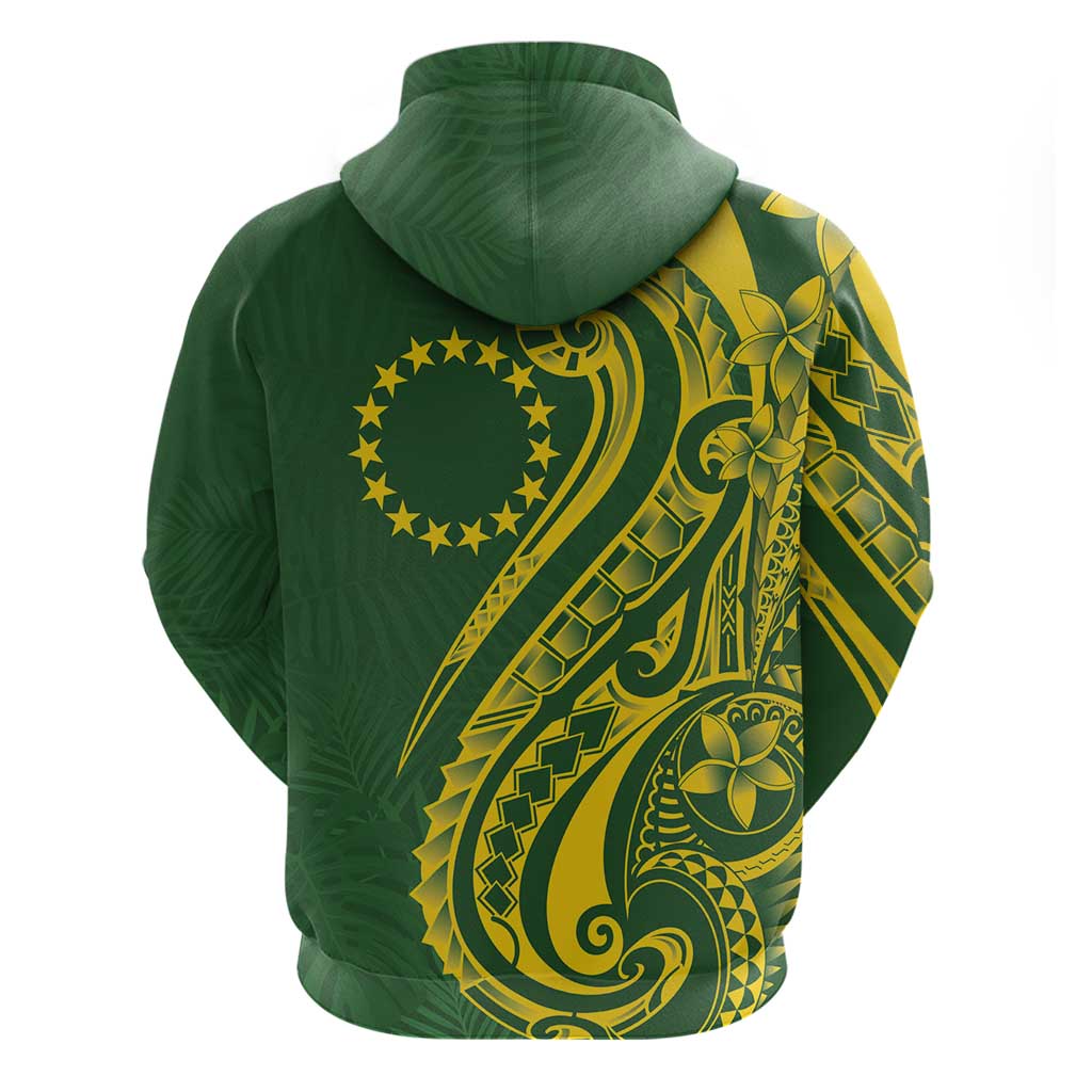 Kia Orana Cook Islands Zip Hoodie Plumeria Tropical Waves - Polynesian Pride