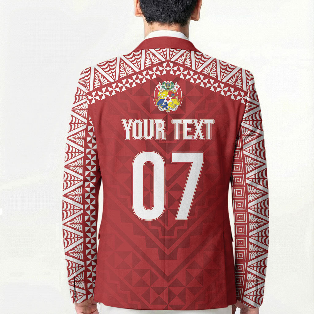Mate Ma'a Tonga Rugby Custom Kupesi Motifs Blazer Red Waves LT7 - Polynesian Pride