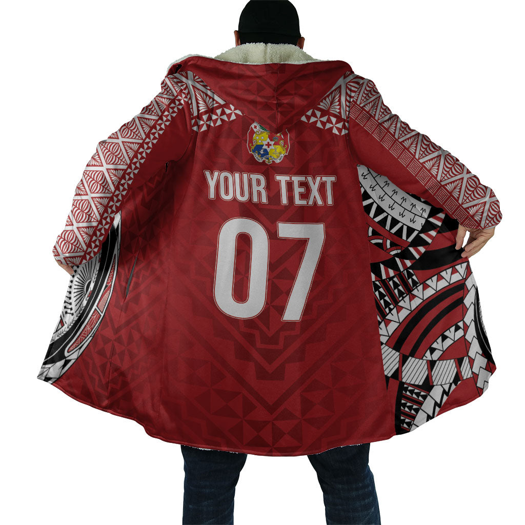 Mate Ma'a Tonga Rugby Custom Kupesi Motifs Cloak Red Waves LT7 - Polynesian Pride