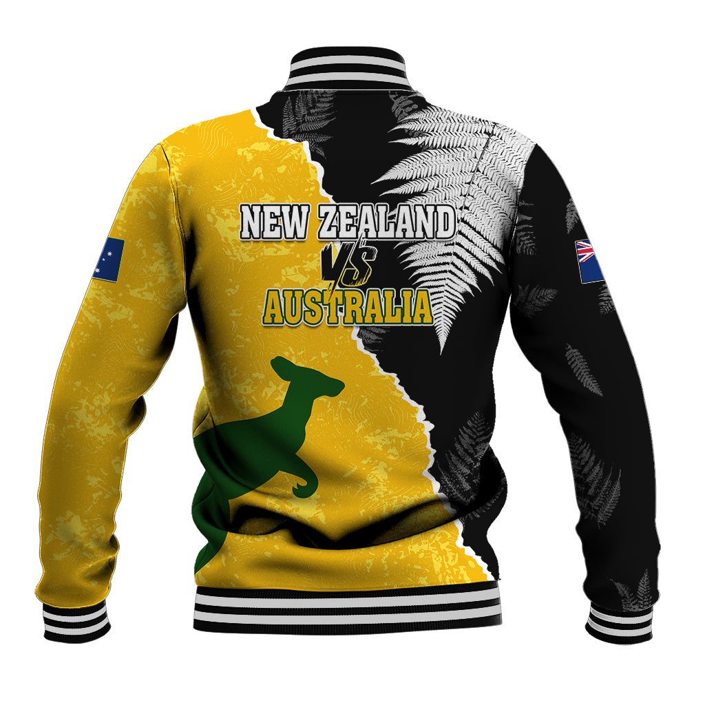 Australia Rugby Mix New Zealands Rugby Baseball Jacket Wallabies Versus Silver Fern Sporty Basic LT7 - Polynesian Pride