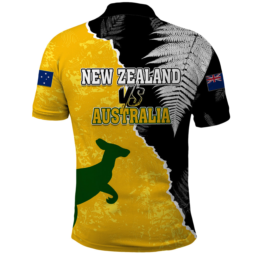 Australia Rugby Mix New Zealands Rugby Polo Shirt Wallabies Versus Silver Fern Sporty Basic LT7 - Polynesian Pride
