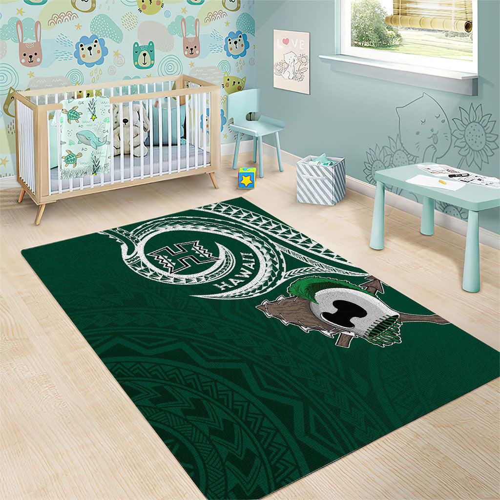 Hawaii Rainbow Warriors Alumni Area Rug Ti Maile Lei - Glory For The Warriors
