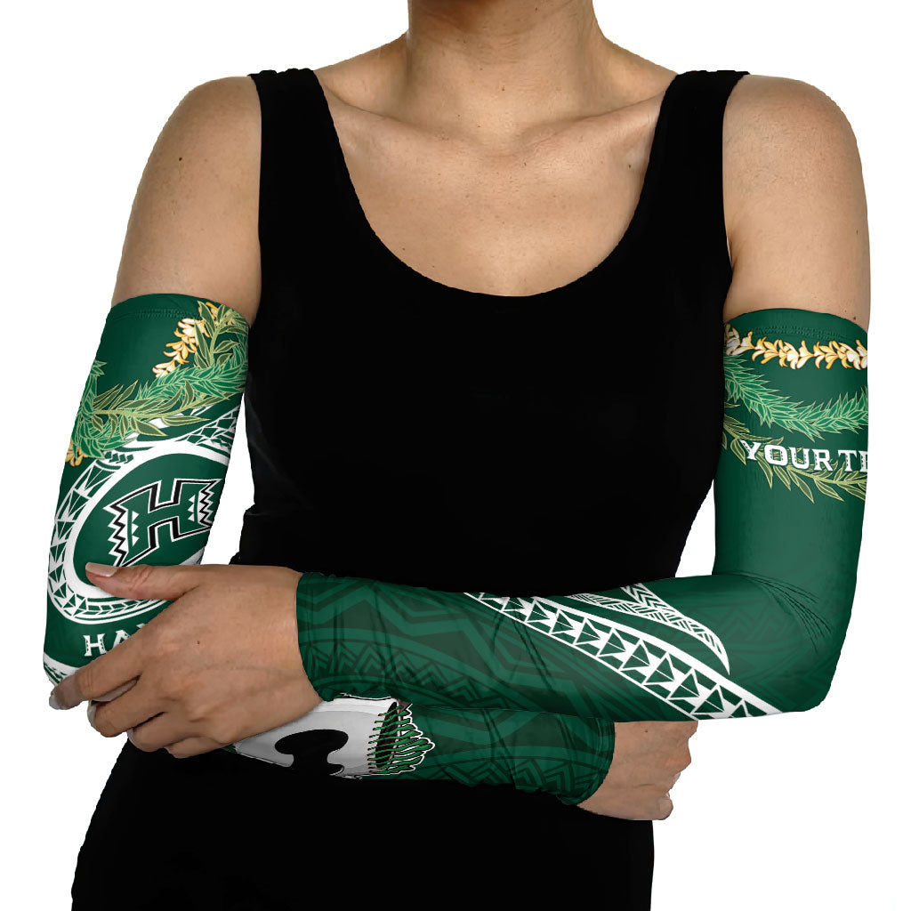 Hawaii Rainbow Warriors Alumni Personalized Arm Sleeves Ti Maile Lei - Glory For The Warriors