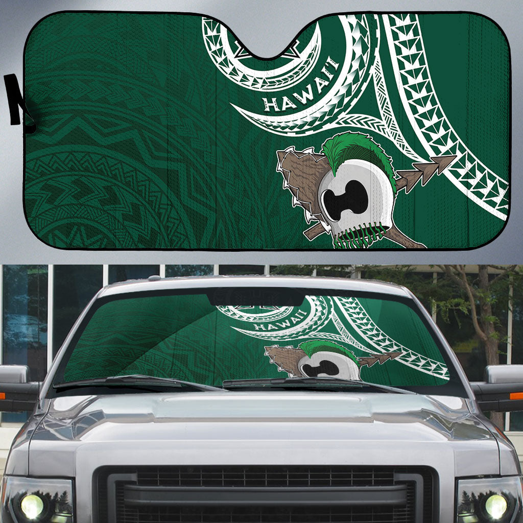 Hawaii Rainbow Warriors Alumni Auto Sun Shade Ti Maile Lei - Glory For The Warriors