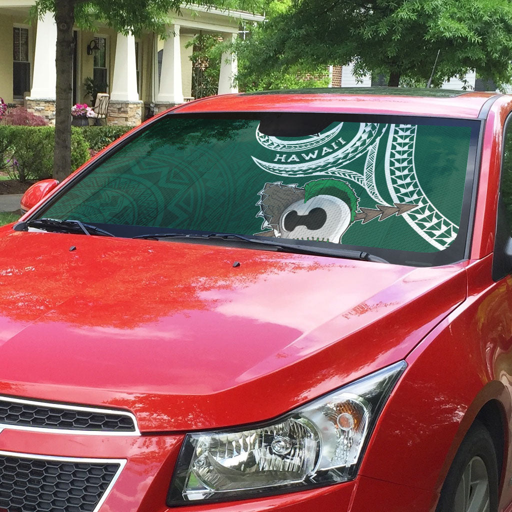 Hawaii Rainbow Warriors Alumni Auto Sun Shade Ti Maile Lei - Glory For The Warriors