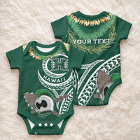 Hawaii Rainbow Warriors Alumni Personalized Baby Onesie Ti Maile Lei - Glory For The Warriors