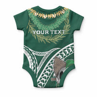 Hawaii Rainbow Warriors Alumni Personalized Baby Onesie Ti Maile Lei - Glory For The Warriors