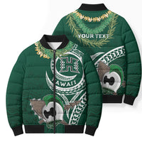 Hawaii Rainbow Warriors Alumni Personalized Bomber Puffer Jacket Ti Maile Lei - Glory For The Warriors