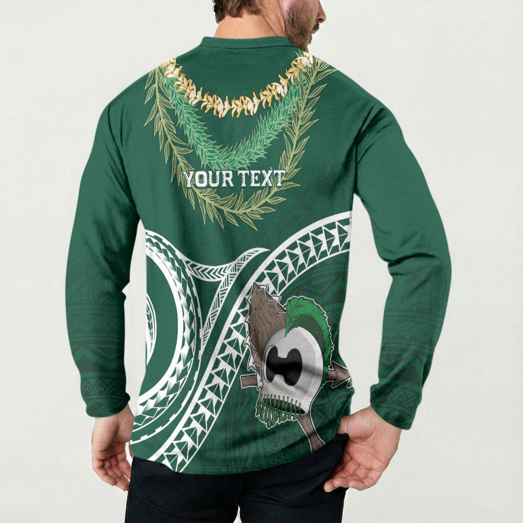Hawaii Rainbow Warriors Alumni Personalized Button Sweatshirt Ti Maile Lei - Glory For The Warriors