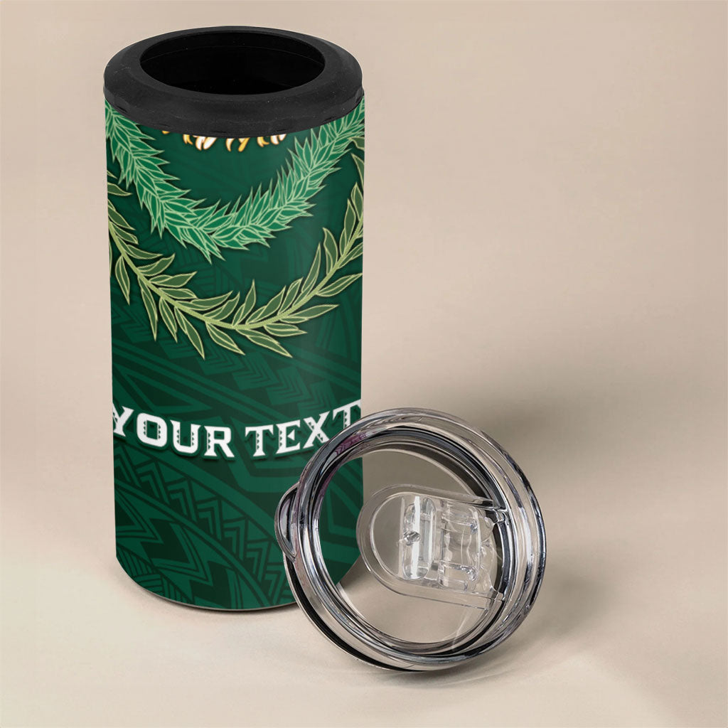 Hawaii Rainbow Warriors Alumni Personalized 4 in 1 Can Cooler Tumbler Ti Maile Lei - Glory For The Warriors