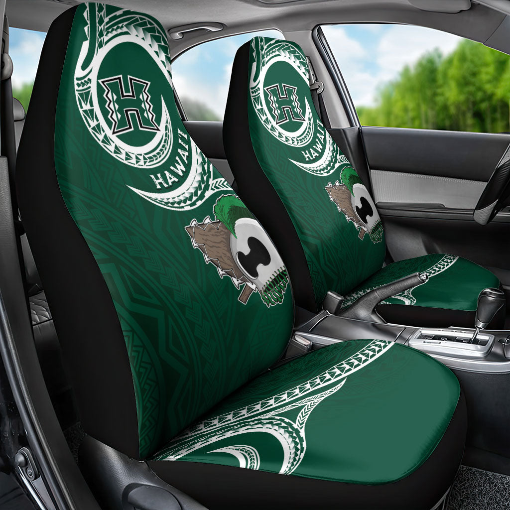 Hawaii Rainbow Warriors Alumni Car Seat Cover Ti Maile Lei - Glory For The Warriors