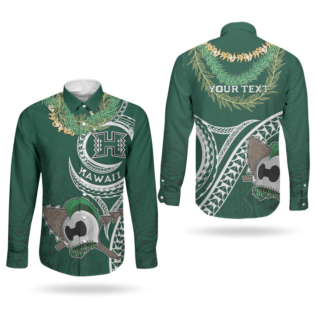Hawaii Rainbow Warriors Alumni Personalized Couples Matching Off Shoulder Maxi Dress and Long Sleeve Button Shirt Ti Maile Lei - Glory For The Warriors