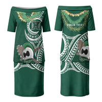 Hawaii Rainbow Warriors Alumni Personalized Couples Matching Puletasi and Hawaiian Shirt Ti Maile Lei - Glory For The Warriors
