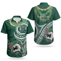 Hawaii Rainbow Warriors Alumni Personalized Couples Matching Short Sleeve Bodycon Dress and Hawaiian Shirt Ti Maile Lei - Glory For The Warriors