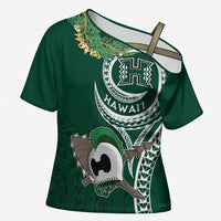 Hawaii Rainbow Warriors Alumni Personalized Cross Shoulder Shirt Ti Maile Lei - Glory For The Warriors