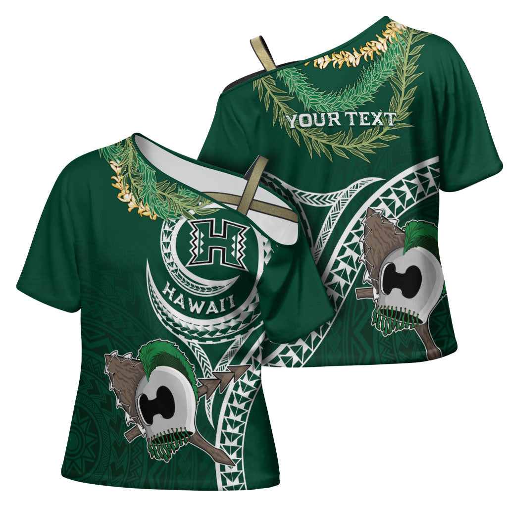 Hawaii Rainbow Warriors Alumni Personalized Cross Shoulder Shirt Ti Maile Lei - Glory For The Warriors