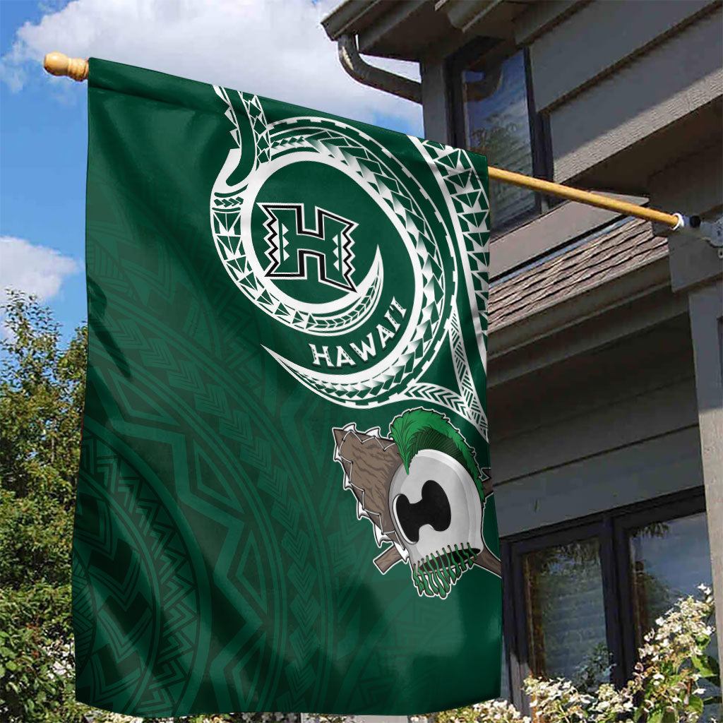 Hawaii Rainbow Warriors Alumni Garden Flag Ti Maile Lei - Glory For The Warriors