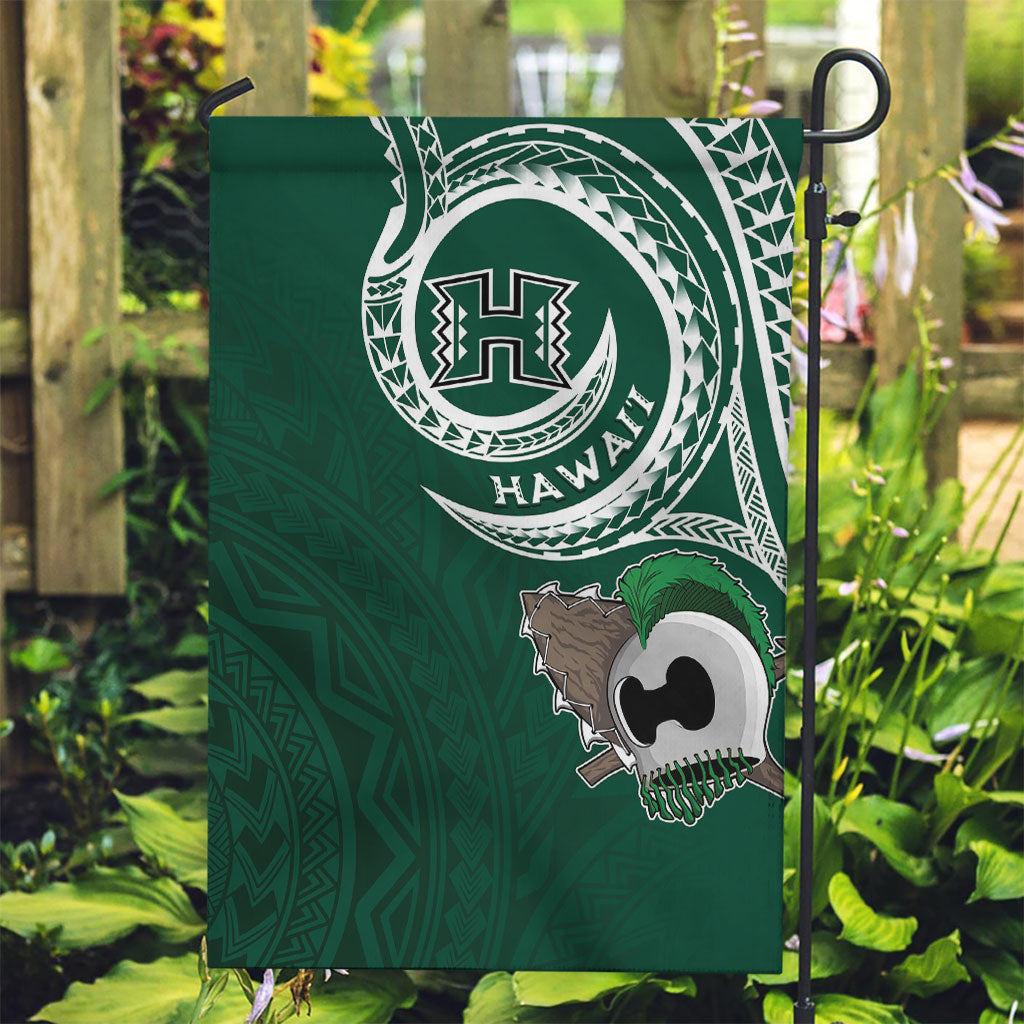 Hawaii Rainbow Warriors Alumni Garden Flag Ti Maile Lei - Glory For The Warriors