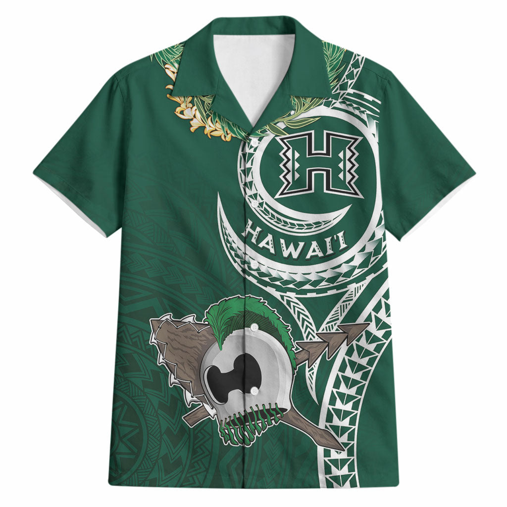 Hawaii Rainbow Warriors Alumni Personalized Hawaiian Shirt Ti Maile Lei - Glory For The Warriors