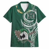 Hawaii Rainbow Warriors Alumni Personalized Hawaiian Shirt Ti Maile Lei - Glory For The Warriors