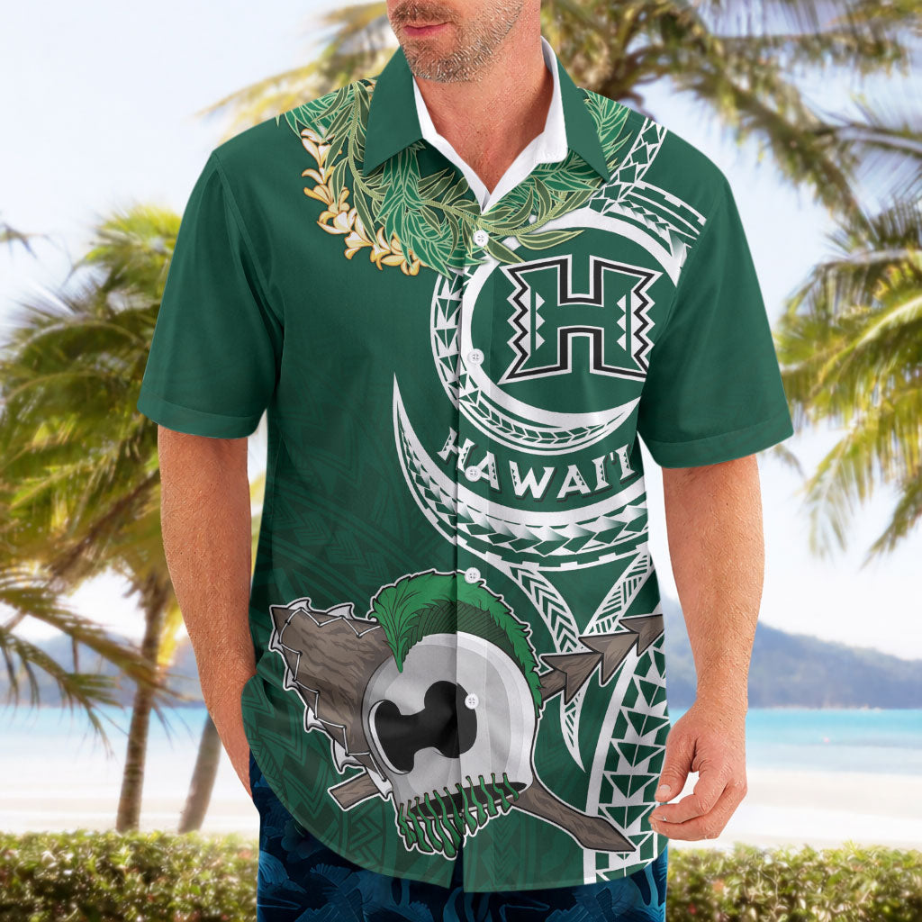 Hawaii Rainbow Warriors Alumni Personalized Hawaiian Shirt Ti Maile Lei - Glory For The Warriors