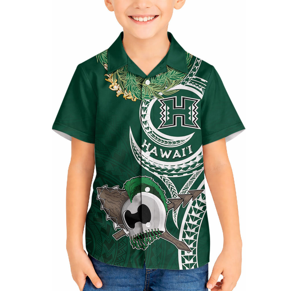 Hawaii Rainbow Warriors Alumni Personalized Hawaiian Shirt Ti Maile Lei - Glory For The Warriors