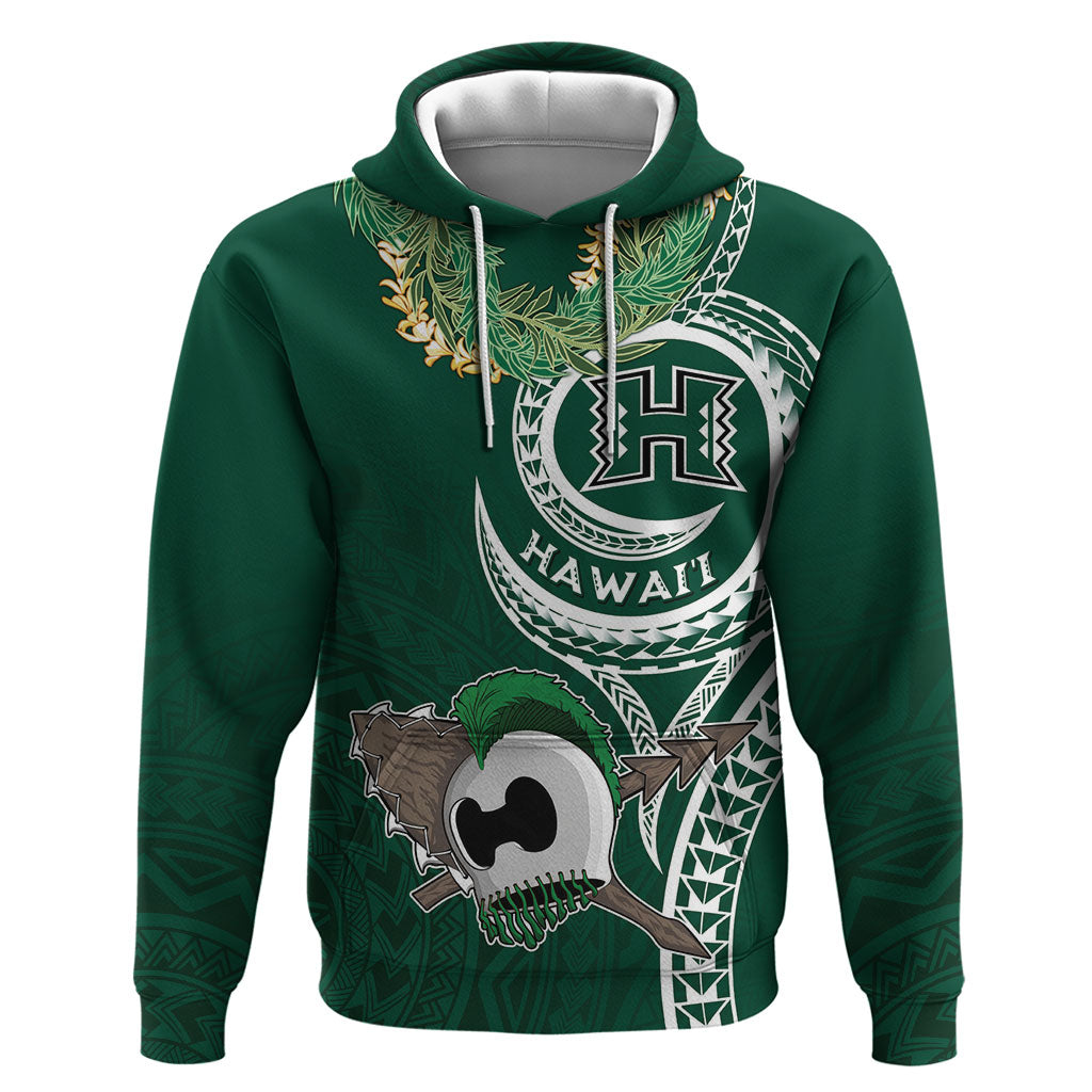 Hawaii Rainbow Warriors Alumni Personalized Hoodie Ti Maile Lei - Glory For The Warriors