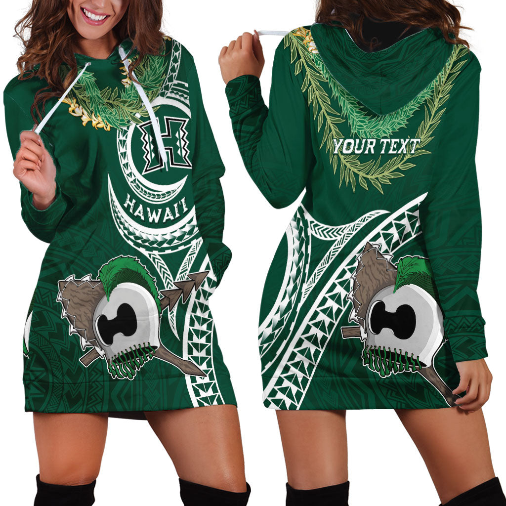 Hawaii Rainbow Warriors Alumni Personalized Hoodie Dress Ti Maile Lei - Glory For The Warriors