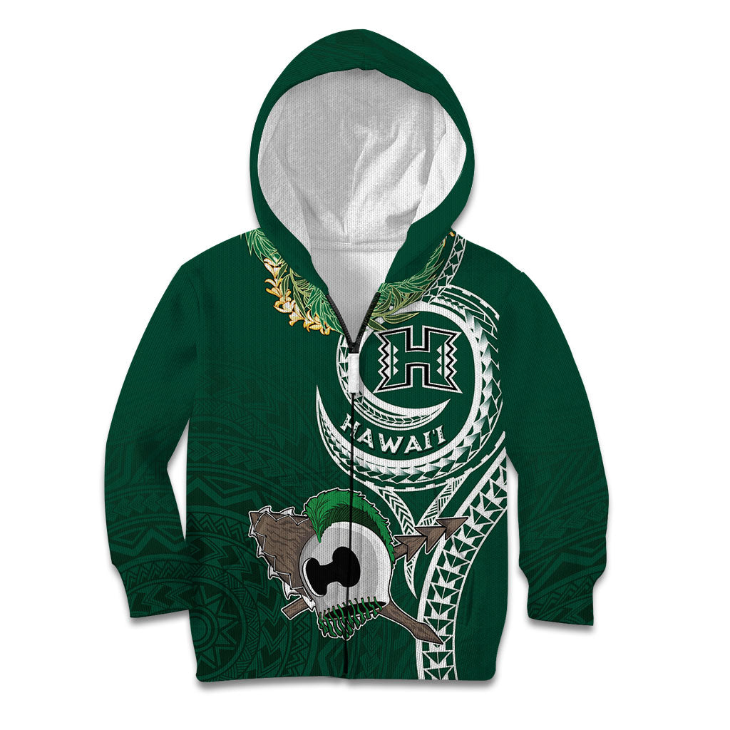 Hawaii Rainbow Warriors Alumni Personalized Kid Hoodie Ti Maile Lei - Glory For The Warriors