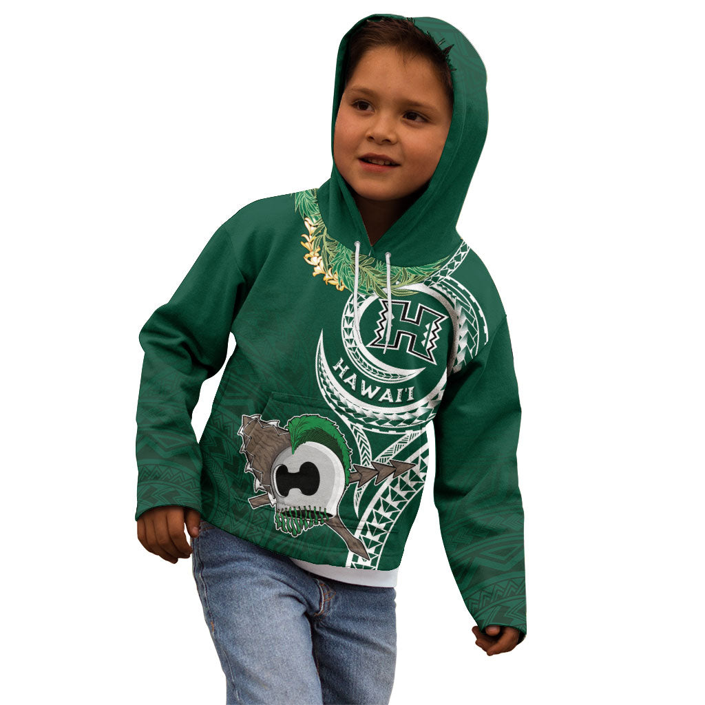 Hawaii Rainbow Warriors Alumni Personalized Kid Hoodie Ti Maile Lei - Glory For The Warriors