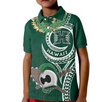 Hawaii Rainbow Warriors Alumni Personalized Kid Polo Shirt Ti Maile Lei - Glory For The Warriors