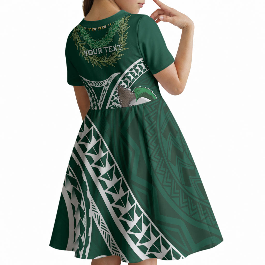 Hawaii Rainbow Warriors Alumni Personalized Kid Short Sleeve Dress Ti Maile Lei - Glory For The Warriors