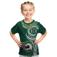 Hawaii Rainbow Warriors Alumni Personalized Kid T Shirt Ti Maile Lei - Glory For The Warriors