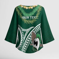 Hawaii Rainbow Warriors Alumni Personalized Kimono Sleeve Blouse Ti Maile Lei - Glory For The Warriors