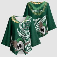 Hawaii Rainbow Warriors Alumni Personalized Kimono Sleeve Blouse Ti Maile Lei - Glory For The Warriors
