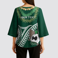 Hawaii Rainbow Warriors Alumni Personalized Kimono Sleeve Blouse Ti Maile Lei - Glory For The Warriors