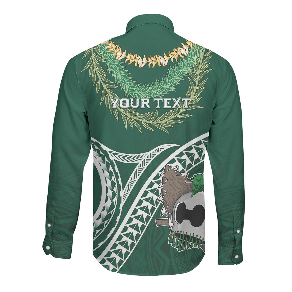 Hawaii Rainbow Warriors Alumni Personalized Long Sleeve Button Shirt Ti Maile Lei - Glory For The Warriors