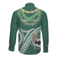 Hawaii Rainbow Warriors Alumni Personalized Long Sleeve Button Shirt Ti Maile Lei - Glory For The Warriors